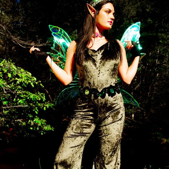 Emerald Green Velvet Hooded Jumpsuit - Warrior Within De… - Picture 5 of 6